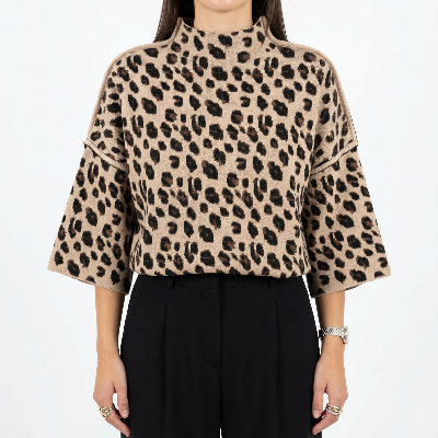 Camisola malha leopardo 