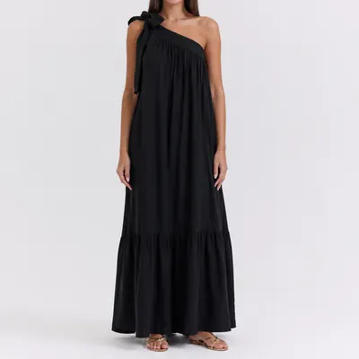 Vestido assimétrico preto