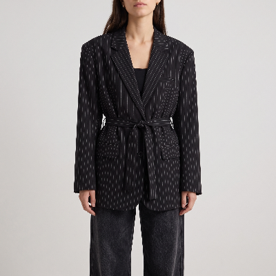 Blazer oversized c/ ombreiras e cinto