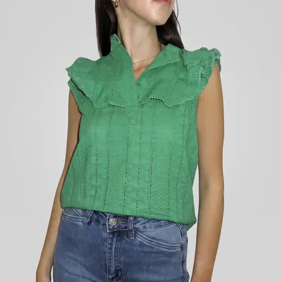 Camisa verde bordada