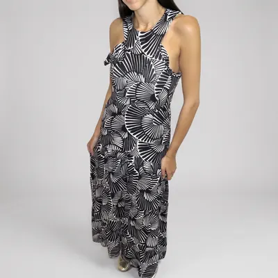 Vestido preto e branco