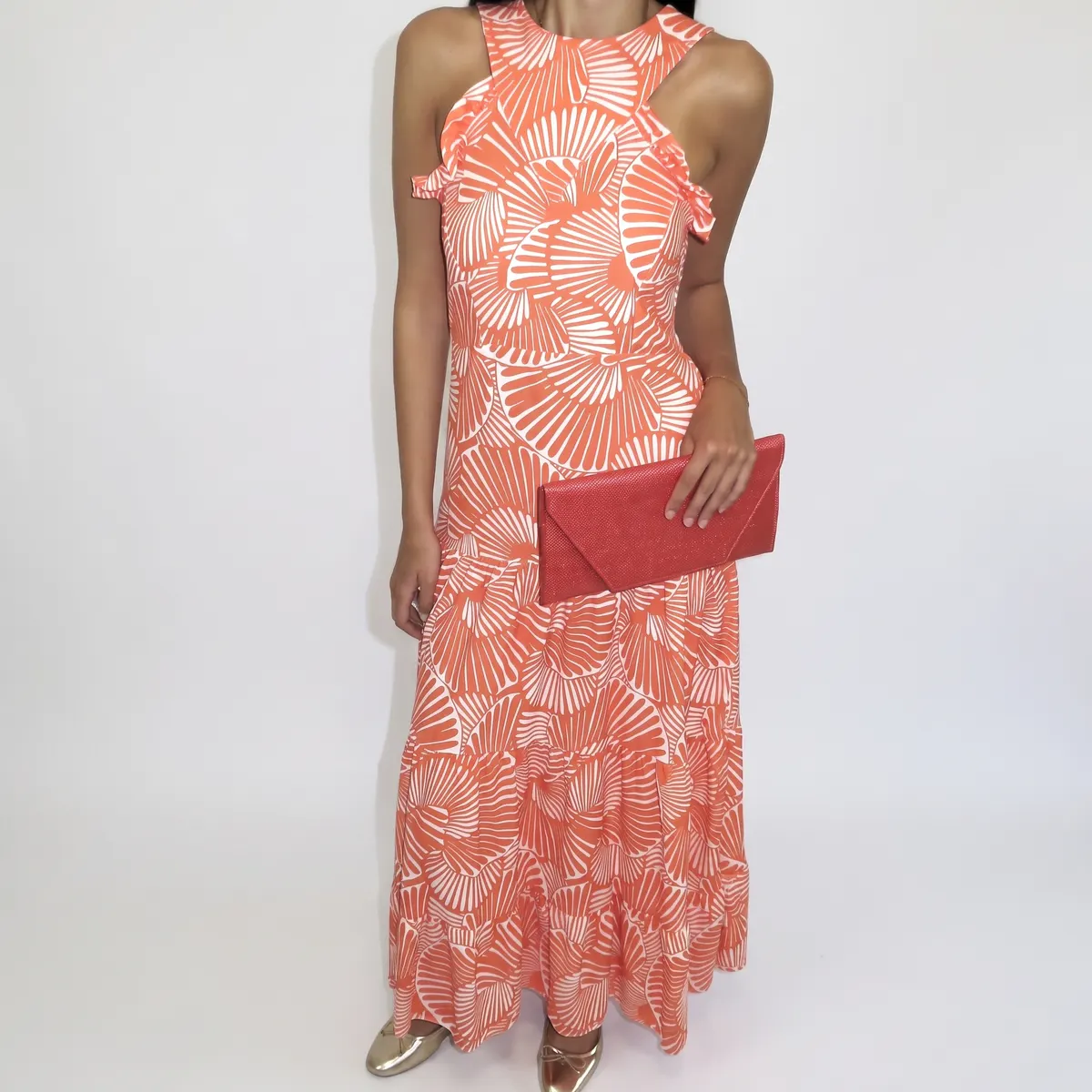 Vestido laranja e branco — foto 2 de 2