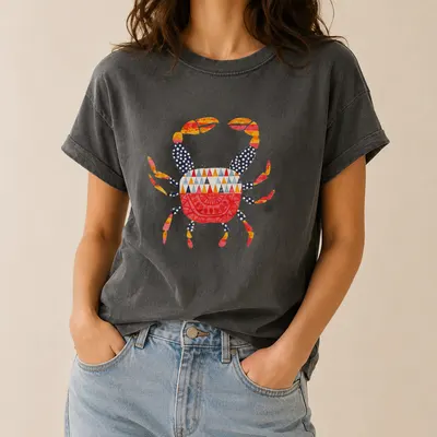 T-shirt caranguejo geométrico