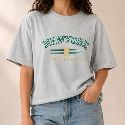 T-shirt New York em cinzento