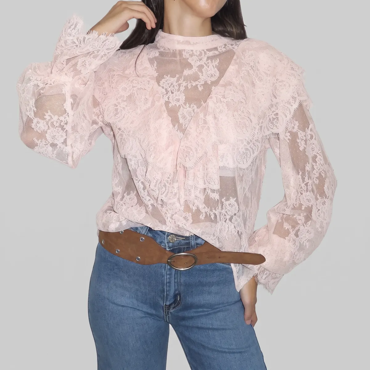 Blusa rendada rosa — foto 2 de 2