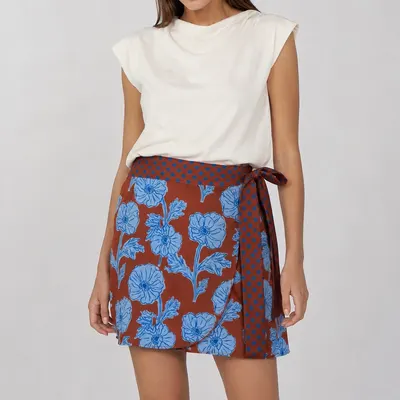 Saia páreo telha com flores
