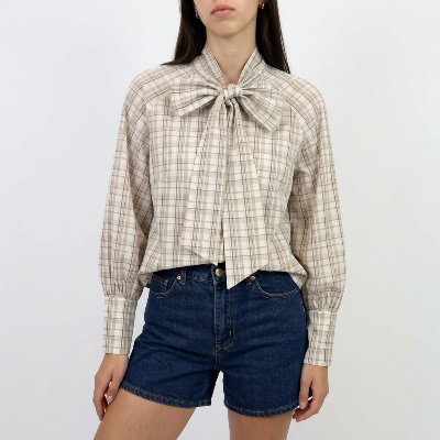 Camisa quadrados c/ laço