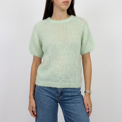 Camisola mohair manga curta verde